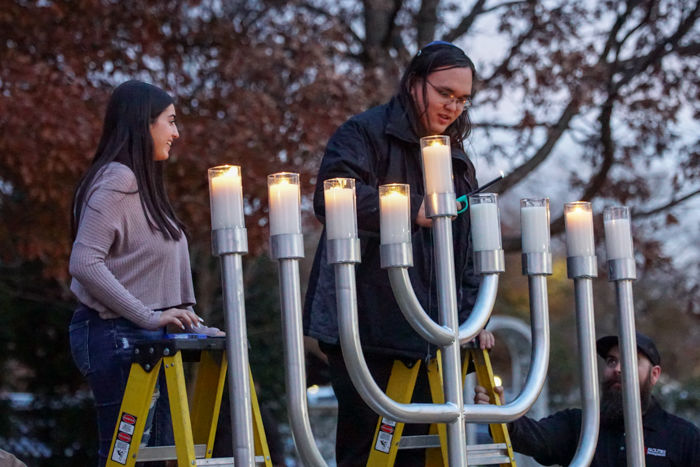 Menorah lighting